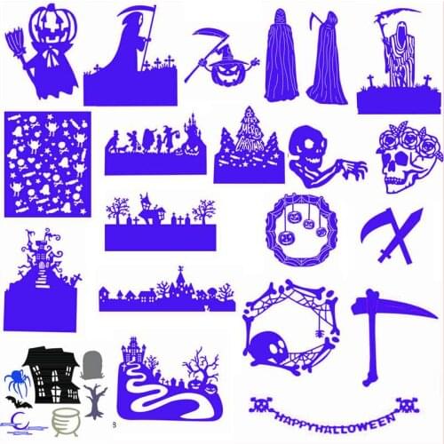 Happy Halloween Series Ghost Skull Pumpkin Lantern Cutting Dies Scrapbooking Crafts Card Album Embossing Stencil New 2019