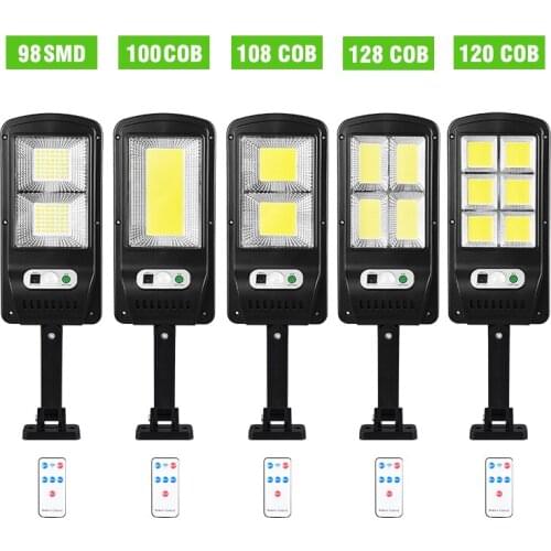 Solar Rechargeable Street Lamp Outdoor Waterproof Human Body Induction Remote Control Cob Wall Lamp Courtyard Lighting Led Lamp