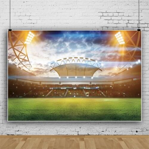 Vinyl Backgrounds For Photography Sports Match Soccer Stadium Spotlight Child Baby Birthday Photozone Photo Backdrop Photostudio
