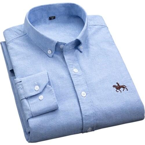 S-6XL Plus Size New OXFORD FABRIC 100% COTTON Excellent Comfortable Slim Fit Button Collar Business Men Casual Shirts Tops