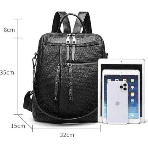 Female All-Match Leisure Leather Bag 2021 New Fashion Korean Style Women Backpacks Large Capacity Anti-Theft Travel Backpack fo