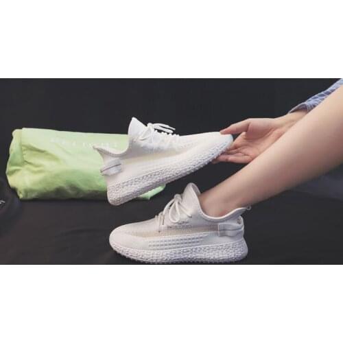 Women Lace Up Sneakers Mesh Comfortable Casual Shoes Vulcanized Chunky Wedges