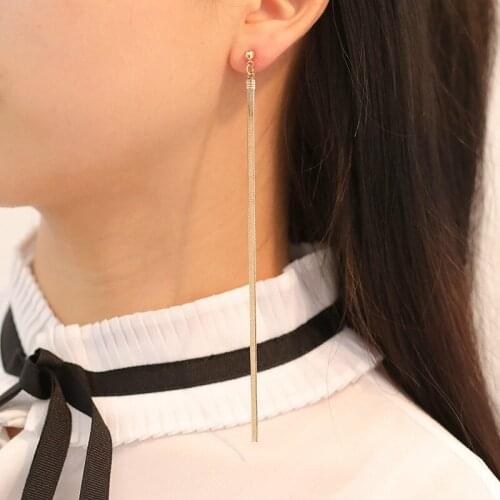 New Long Chain Earrings For Women Metal Earing Gold Silver Color Earings Jewelry 14cm Creative Tassel Earrings Brinco Kolczyki