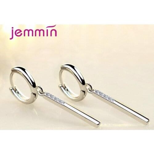 925 Sterling Silver Drop Earrings Wedding For Women Girls Trendy 2020 CZ Cubic Zircoina Fashion Jewelry Wholesale