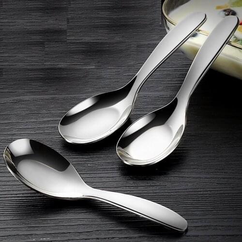 1 Pcs 316 Stainless Steel Spoon Family Soup Spoon 18/10 Stainless Steel Kitchen Cooking Spoon Honey Dessert Ice Cream Spoon