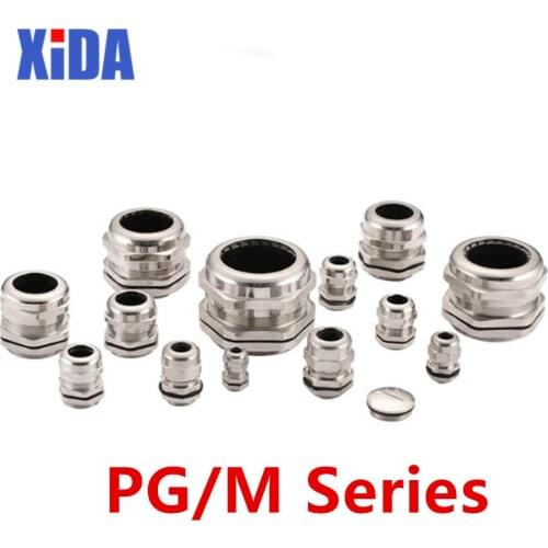 2piece/lot Nickel Brass Metal IP68 Waterproof Cable Glands Connector Wire Glands for 3-44mm cable High quality