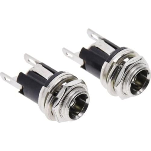 10pcs 5.5mm X 2.1mm Pin DC Power Adapter Metal Jack Socket Connector