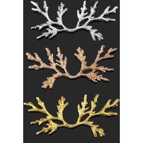 10pcs Metal Pine Tree Branch Charms for Wedding JewelryJewelry Making Findings DIY Necklace Components Handmade Craft 25x59mm