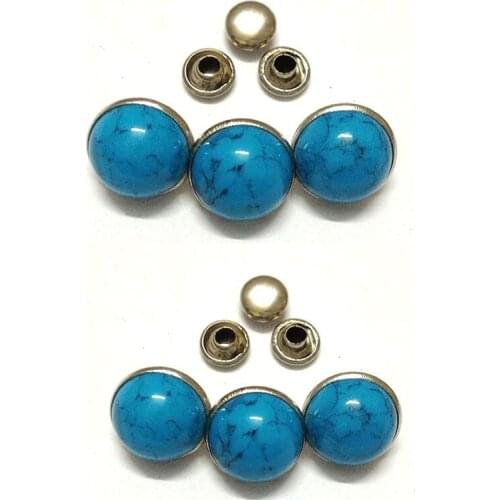 12mm turquoise in nickel / silver frame Rivet Stud decorative item