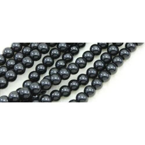 130pcs Black Glass Round Beads 6MM DIY Beads For Jewelry Making Wholesale
