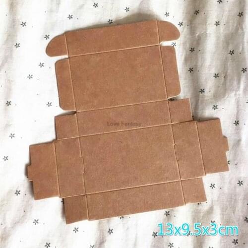 50pcs/lot 13x9.5x3cm Party Gift Kraft Paper Package For Birthday Wedding Anniversary Soap Mini Cardboard Boxes stationery holder
