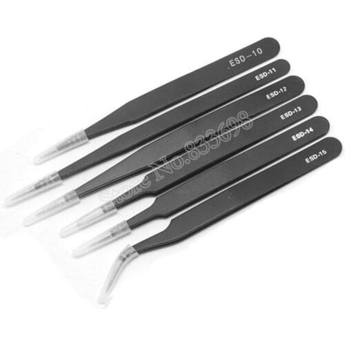 6Pcs Precision Tweezer Set Antistatic Tweezers Stainless Tweezers Tools