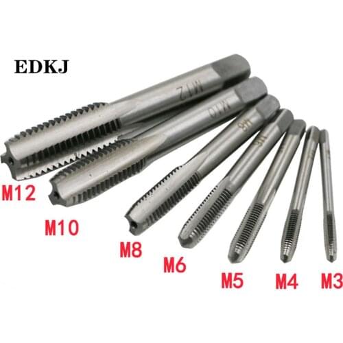 7pcs M3-M12 Hss Machine Screw Thread Metric Plug Tap Screw Taps 3mm-12mm M3 M4 M5 M6 M8 M10 M12 Set Kit Screw Thread Tap Drill