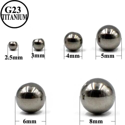 14G&16G 100% G23 Titanium Screw Balls Replacement Accessories For Tongue Eyebrow Earrings Piercing Labret Nipple Navel