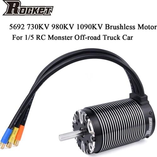 Rocket 4 Pole 12 Slot 5692 730KV 980KV 1090KV Brushless Motor for 1/5 1/8 Scale RC Car High Quality Brushless Motor