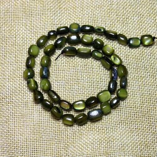 Wholesale Gravel Natural Shell 5-8 mm Straight Hole Beads For Jewelry Making Dye Dark Green Stone DIY Bracelet Necklace 15
