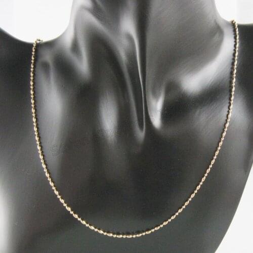 20" - YELLOW GOLD SOLID GP FILL BALL BEADS CHAIN NECKLACE WIDTH 1MM 0.04" /COLOR IS A LITTLE RED