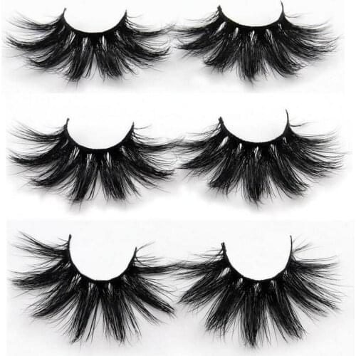 DOCOCER 25mm Lashes Mink Eyelashes Crisscross Dramatic 3D Mink Lashes Volume Long False Eyelashes Handmade Lashes