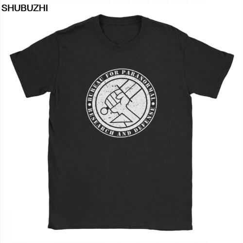 Bureau For Paranormal Research And Defense Men T Shirts Hellboy BPRD Casual Tees Crewneck T-Shirt Cotton Gift Clothing sbz8440