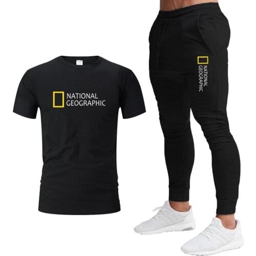 2021New Summer Sportswear T-Shirt+ Pants Set Casual Brand Fitness Jogger Pants T Shirt Hip Hop Fashion Mens Tracksuits 2-Piece