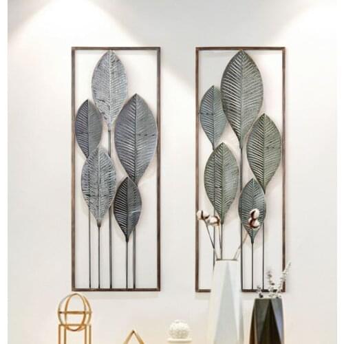 Leaf Iron Cage Wall Hanging Mural Home Crafts Decor 3D Stereo Creative Office House Background Wall Sticker Decoration R1206