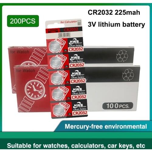 200PCS FOR maxell 3V CR2032 2032 Coin Cell Button Battery High Capacity ECR2032 KL2032 5004LC Lithium Battery