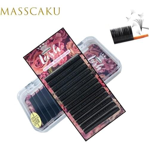 MASSCAKU Makeup Auto-Fans Eyelash Extension mega volume Volume Lashes 0.05 0.07 0.10mm Easy-Fans Premium Eyelash Extension