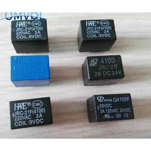 5pcs Miniature PCB relay 6 pins mini relay DC 3V 5V 9V 12V 24V JRC-21F 4100 relay switch