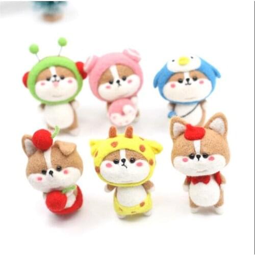 Kogi dog wool needlepoint kit wool felt needle felting keychain craft needlecraft DIY handmade