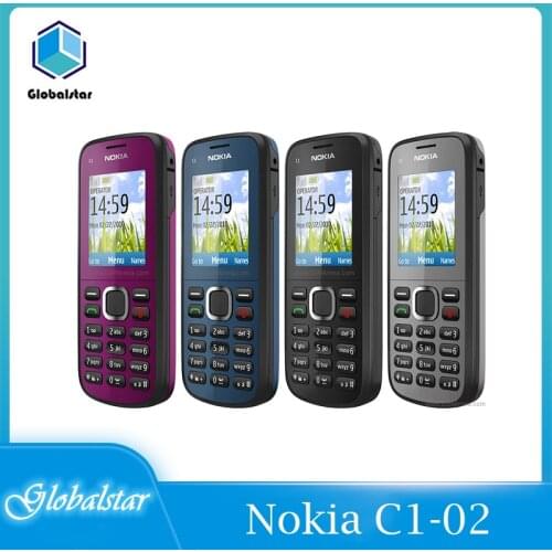 Nokia C1-02 Refurbished mobile phones original unlocked 1 sim card GSM bar Cheap cellphones 1 year warranty Fast delivery Free