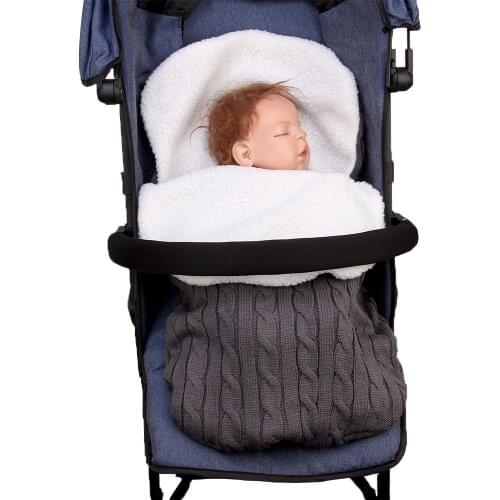Newborn Baby Swaddle Blanket Wrap Thick Toddler Knit Soft Warm Fleece Blanket Swaddle Sleeping Bag Sack Stroller Sleep Bag
