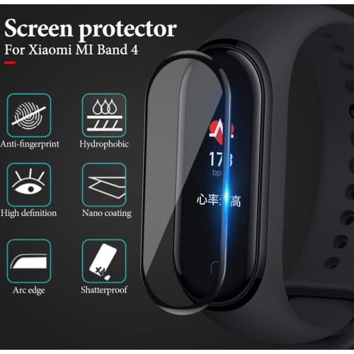 Full Curved Soft Tempered Glass For Xiaomi Mi Band 4 Explosion-Proof Screen Protector For Mi Band 4 3D Protective Safety Film