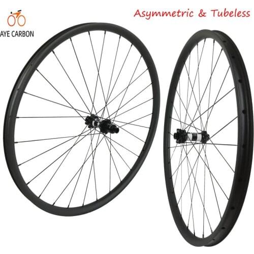 AYE CARBON Asymmetric and Tubeless 35mm width 27.5er MTB carbon mountain bike wheels with 350 hubs 6 bolts or centerlock