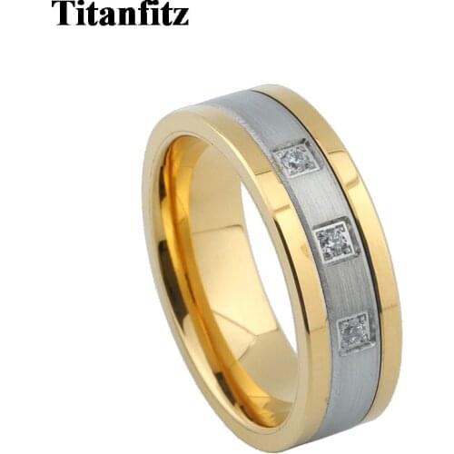 Titanium Combined Tungsten carbide Ring LOVE Alliance Promise Engagement Couple wedding ring for men and women with cz stones