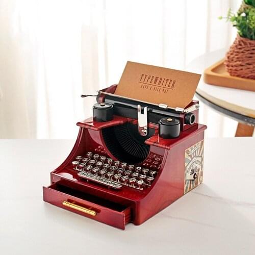 Vintage Birthday Vintage Typewriter Projector Music Box Octopus Home Decoration Pendant Boy Nostalgic Gift Music Box