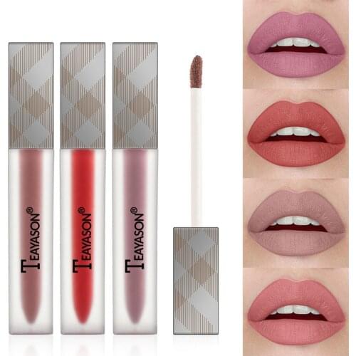 Waterproof Liquid Matter Lipstick Red Pink brown Not Easy To Fade Nonstick Cup Lip Gloss Glossy Sexy Nude Lip Makeup