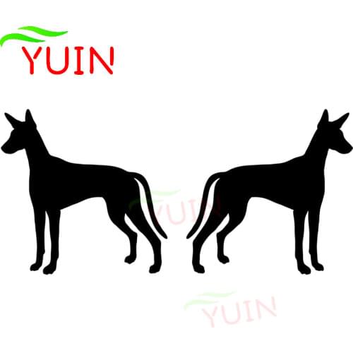 1Pair Ibizan Hound Dog (Left & Right) Car Sticker Animal Cars Modeling Decal PVC Body Window Bumper Decoration Waterproof Decals