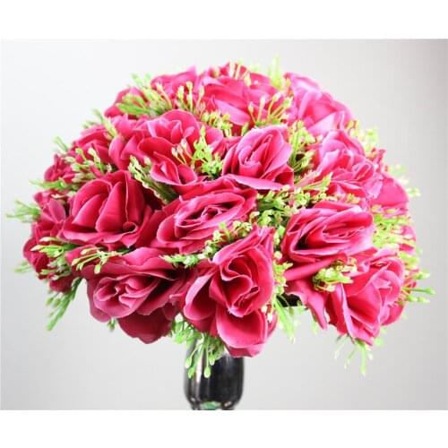 Plum/fuschia Silk Rose Flower Ball 10pcs 15cm Diameter Kissing Ball Designs for Wedding Party Shop Artificial Decorative Flowers