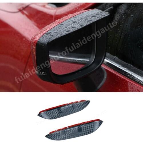 2pcs For Mazda CX-5 CX5 2017-2019 Carbon fiber ABS Rearview mirror rain eyebrow Rain Snow Shield Guard Car Styling