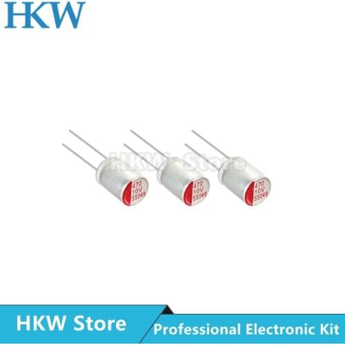 20pcs NEW DIP 470uF 10V 6x8mm Super Low ESR 10V470uF For Motherboard VGA Solid Aluminum Capacitor 470UF10V High Quality