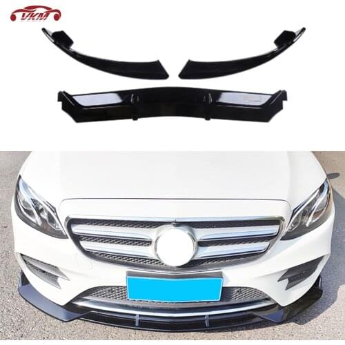 E Class ABS 3PCS Front Bumper Lip Spoiler for Mercedes Benz W213 E63 Sport 2017 2018 2019 B style