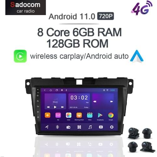 360 Panoramic IPS Carplay 6G+128G Android 10.0 Car DVD Player GPS DSP WIFI Bluetooth 5.0 RDS Radio For MAZDA CX-7 cx7 2007-2014