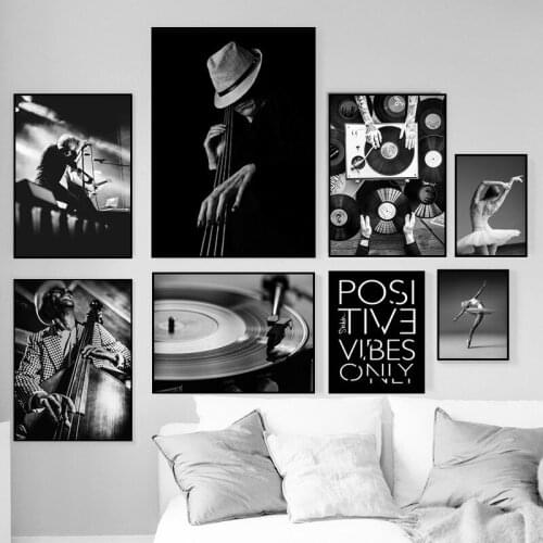 Abstract Canvas Painting Black And White Music Men Wall Art Poster And Print Ballet Girls Pictures Teenager Room Home Decor