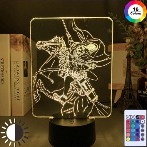 Anime Attack on Titan 3d Lamp Erwin Smith Light for Bedroom Decoration Kids Gift Attack on Titan LED Night Light Erwin Smith