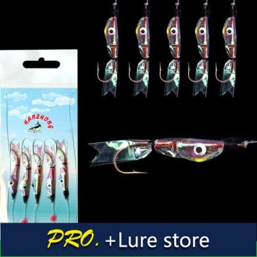 Free shipping 10bags New Sabiki Soft Fishing Lure Rigs hooks Shrimp Bait Jigs Lure soft lure Worn Fake sabiki lure