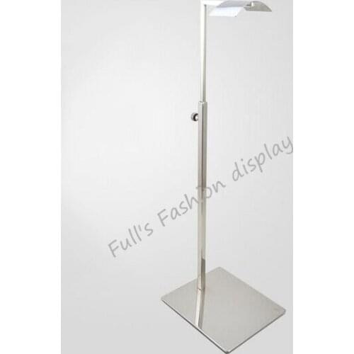 Free shipping mirro stainless steel bags display rack holder adjustable wig/silk scarf/purse/handbag display stand 10pcs