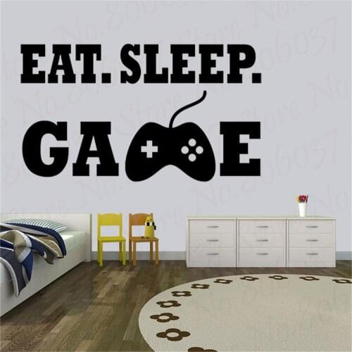 Large Gaming Zone Gamer Wall Sticker Playroom Kids Room Video Game Quote Wall Decal Bedroom Vinyl Home Decor WL875