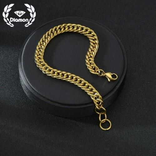 Diamon New Simple Dense Punk Curb Crude Cuban Chain Bracelets Mens Set Adjustable Bangles Women Charms Couple Gift Jewelry