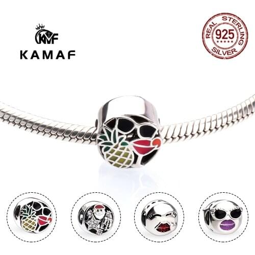 2020 Fashionable Simple S925 Silver Smiley Beads Pineapple Bracelet Beaded Santas Bead Enamel DIY Jewelry Accessories