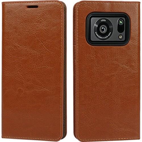 Genuine Leather Case For Sharp Aquos R6 Capa Folio Book Wallet Aquos Zero 5G Flip Stand Cover For Aquos Sense 4 Plus Sense4